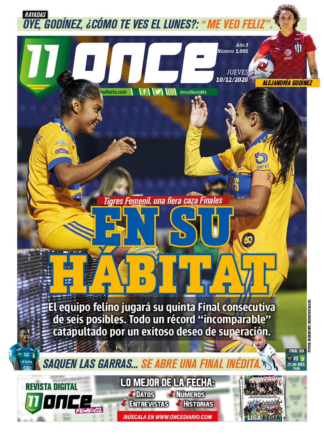 La Tapa de ONCE Diario: Tigres Femenil, en su hábitat